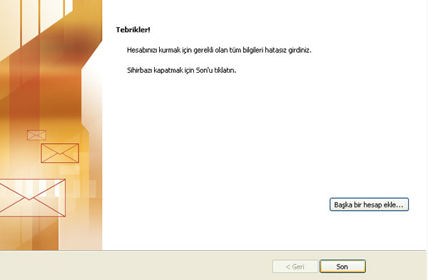 outlook 2010 mail ayarları / Kayseri Web Tasarım