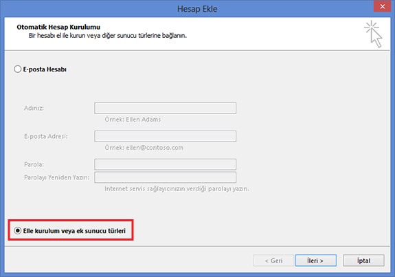 outlook 2013 mail ayarları / Kayseri Web Tasarım