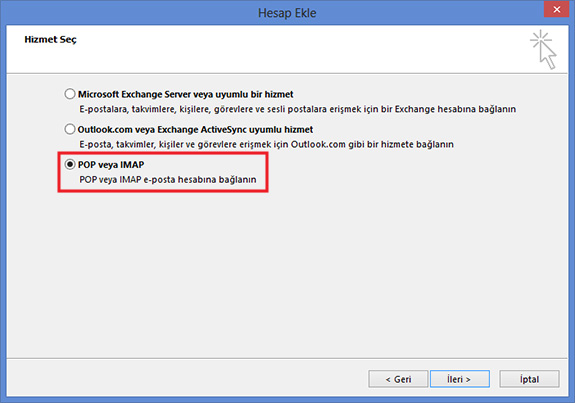 outlook 2013 mail ayarları / Kayseri Web Tasarım
