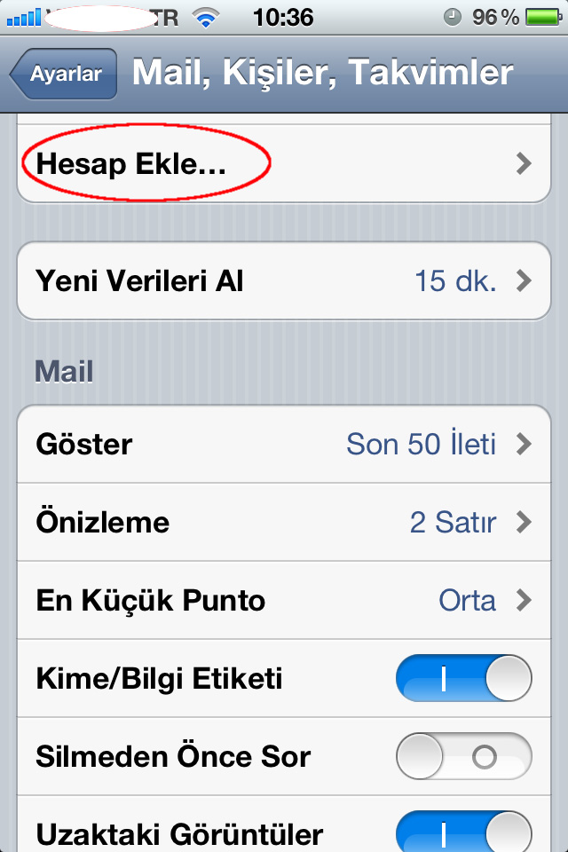 ios mail ayarları / Kayseri Web Tasarım