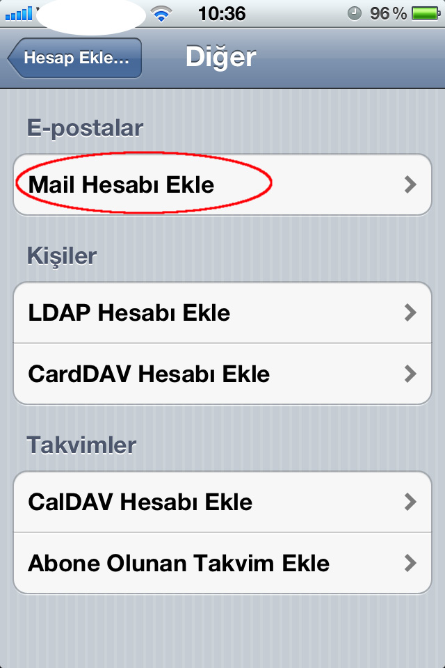 ios mail ayarları / Kayseri Web Tasarım