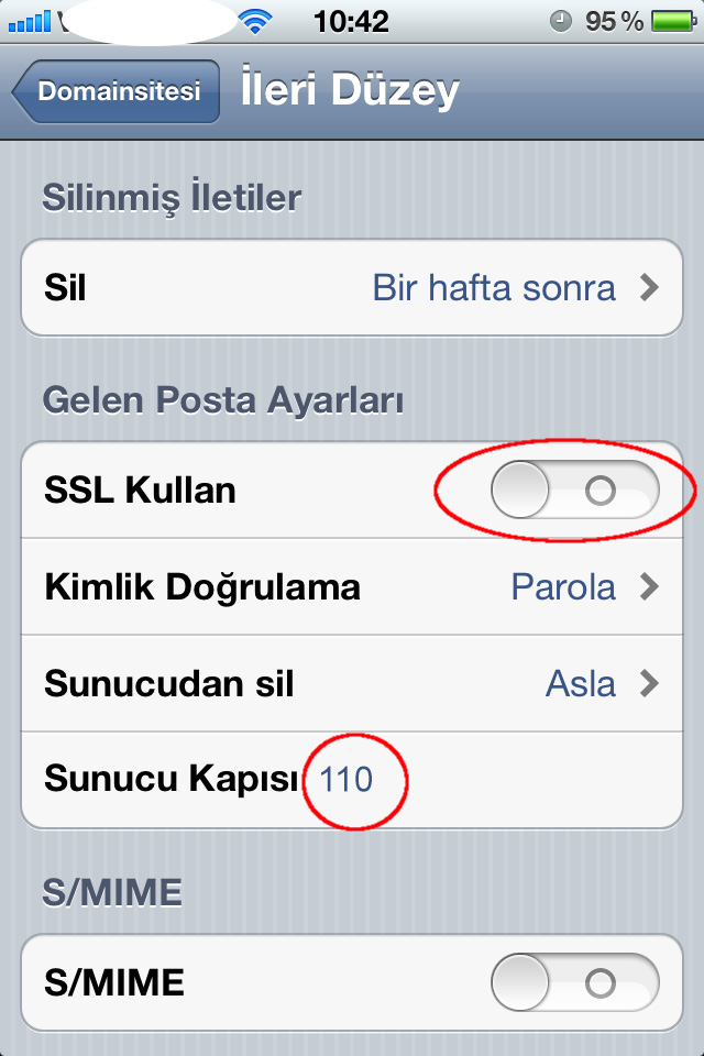 ios mail ayarları / Kayseri Web Tasarım